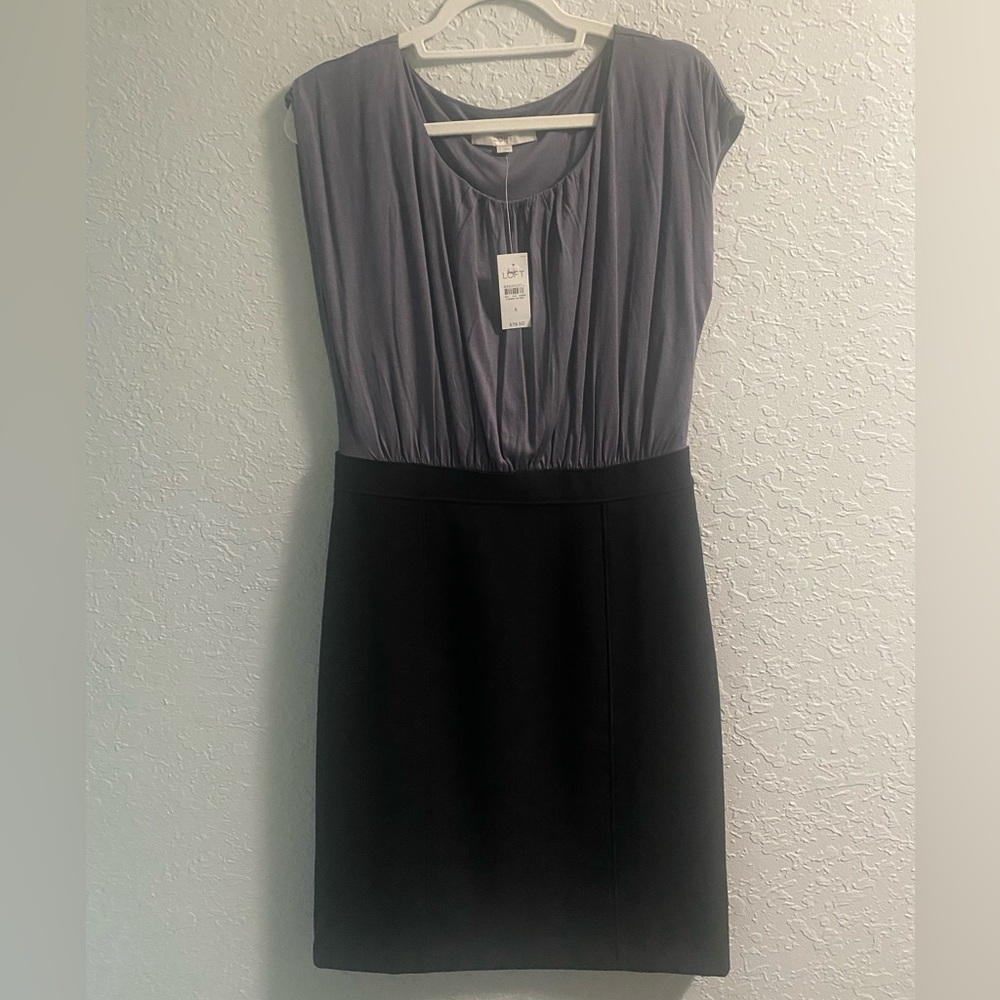 LOFT black & gray dress